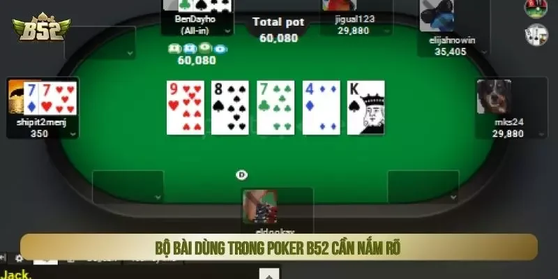 Bộ bài dùng trong Poker B52 cần nắm rõ
