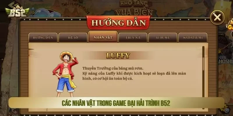 Các nhân vật trong game đại hải trình B52