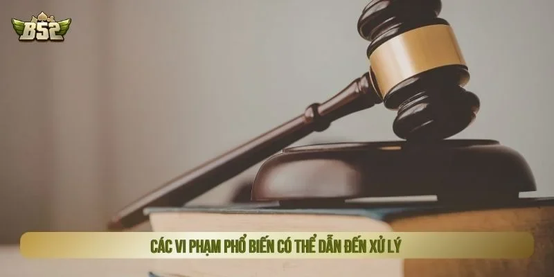 Các vi phạm phổ biến có thể dẫn đến xử lý