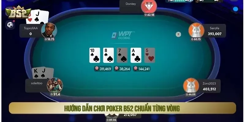 Hướng dẫn chơi Poker B52 chuẩn từng vòng