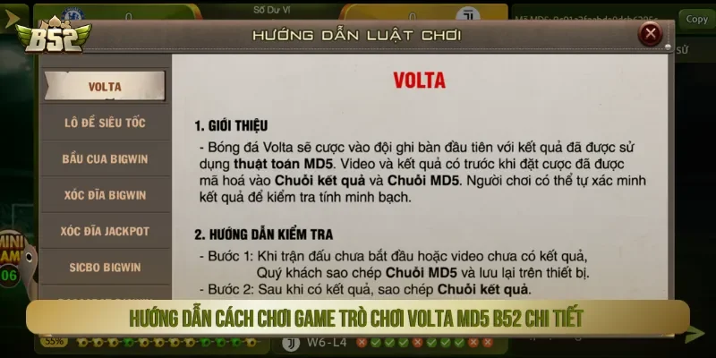 Nắm rõ quy tắc cược Volta MD5 B52 để tăng tỷ lệ thắng